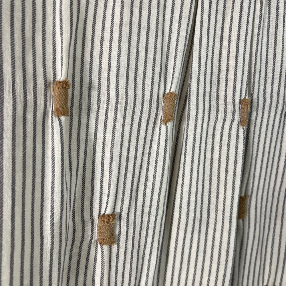 John Mark Soft Plaid Floral Button Shirt Long Sleeve M White Tan Black - Picture 7 of 9